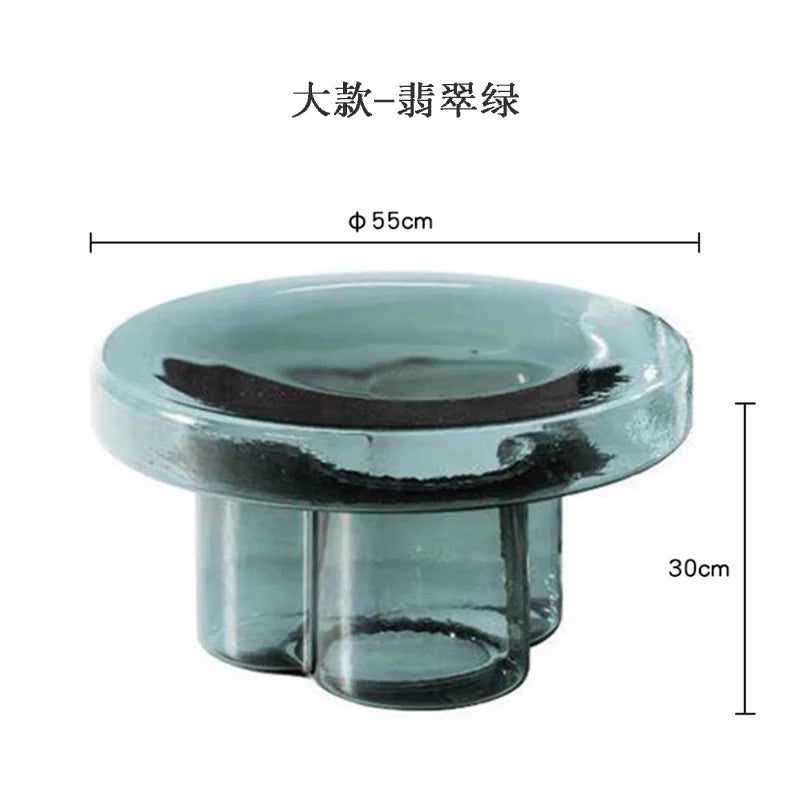 Round Glass Coffee Table for Living Room or Bedroom