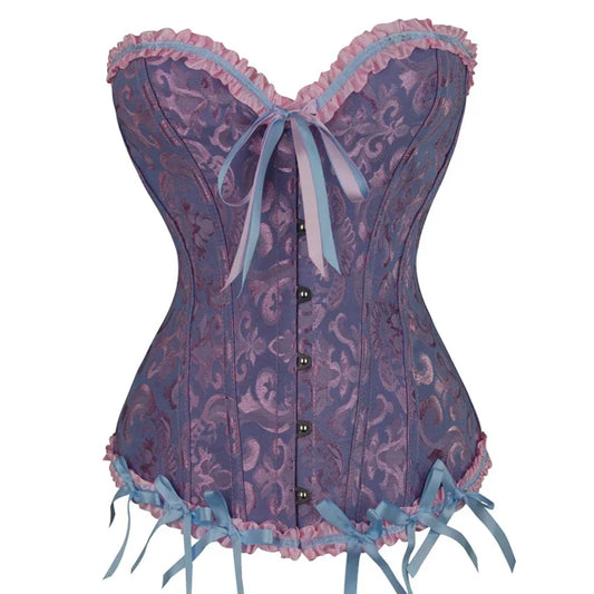 Victorian Corset Top Women Vintage Bustier Lace up Boned Shapewear Gothic Fashion Jacquard Overbust Corselet Sexy Corsets Shaper