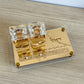 Custom Engraved Hebrew Crystal Shabbat Candlestick Set Gold Mirror Acrylic Tray Jewish Sabbath Candle Holder Judaica Gift