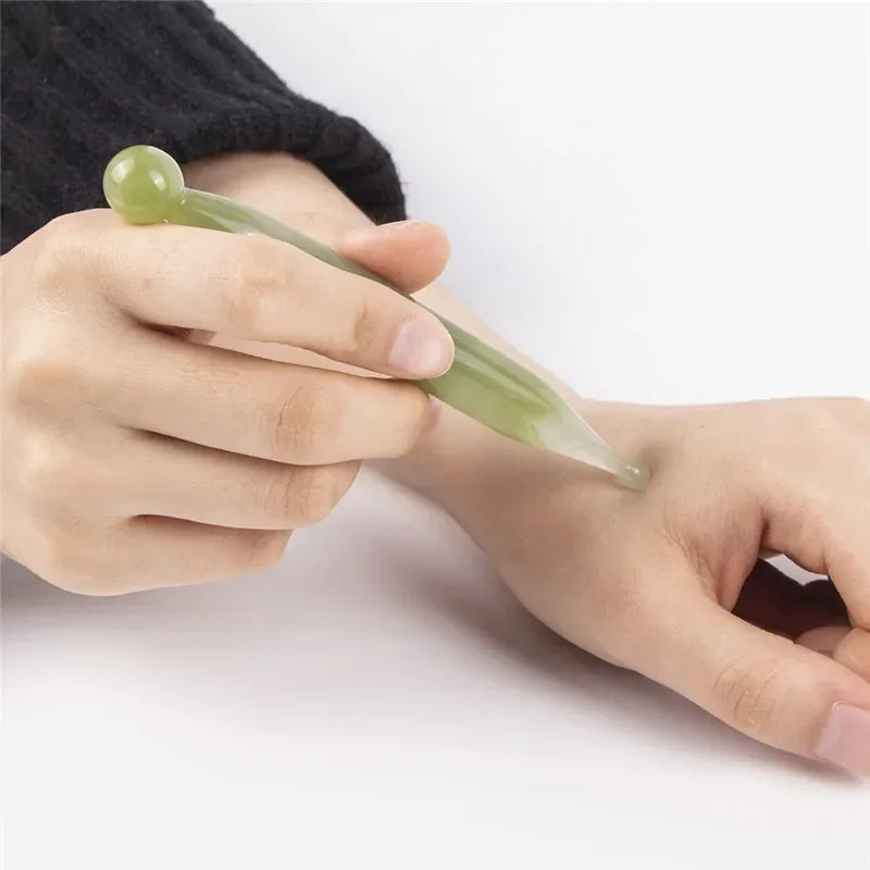 1pcs Jade Stick Stone Gua Sha Facial Massage Acupunctur Point Pen Chinese Medicine Guasha Beauty Messager Tool