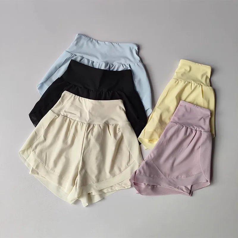 Women's Summer Running Sports Shorts Fitness Yoga Shorts Quick Drying Outdoor 2 in 1 Tennis Casual Training Shorts