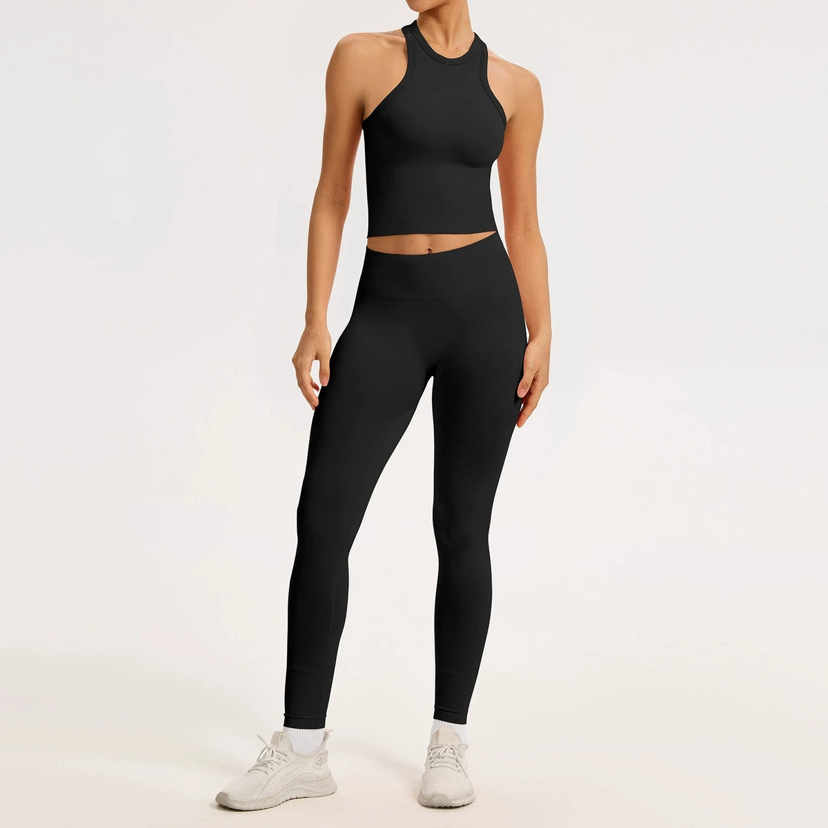 2/3PCS Yoga Set Women Gym Long Sleeve Sports Suits Fitness Bra Crop Top Workout Clothes Female Solid Seamless Legging Sportswear