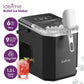 LOEFME 12kg/24h Electric Ice Maker Machine Bullet Ice 6 Mins 9pcs Ice Cubes Self-Cleaning Ice Maker for Home Cafes Camping Party