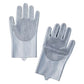 Silicone Dishwashing Gloves for Kitchen Dishwashing Laundry Scrubbing Gloves Household Soft Bristles Cleaning Pet Bathing Gloves