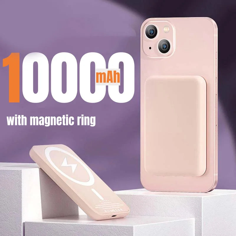 50000mah Wireless Magnetic Power Bank Pd 22.5w Portable Fast Charging External Spare Battery Pack For iphone Samsung Xiaomi