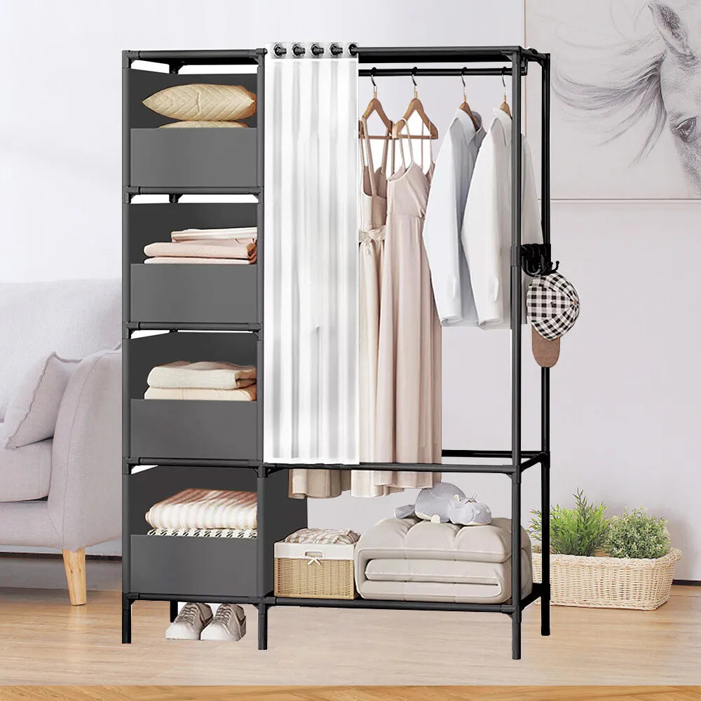 Heavy Duty Metal Clothes Rails Storage Garment Shelf Hanging Rack Display Stand+