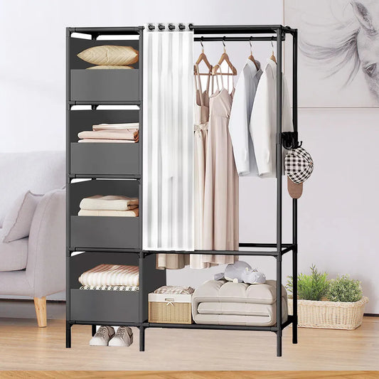Heavy Duty Metal Clothes Rails Storage Garment Shelf Hanging Rack Display Stand+