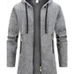 New Streetwear Men's Long Sleeve Sweatshirts for Men Zipper Hooded Oversize Winter Warm Jacket Coat Outdoor Tracksuit Men