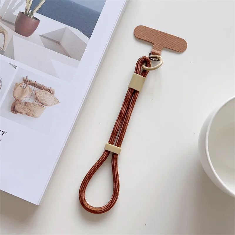 Universal Adjustable Mobile Phone Wrist Strap Lanyard Short with Self-locking Anti-drop Design Durable Polyester INS Phone Strap