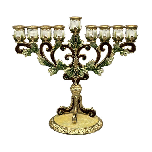 Artistic Metal Candle Holder for Hanukkah Menorah Candlestick Candelabrum Candle Stand for Christmas Party Wedding Home Decor