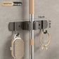 Stainless Steel Mop Broom Holder Wall Mounted No-Drilling Self Adhesive Heavy Duty Utility Storage Rack Garage Garden Organizer