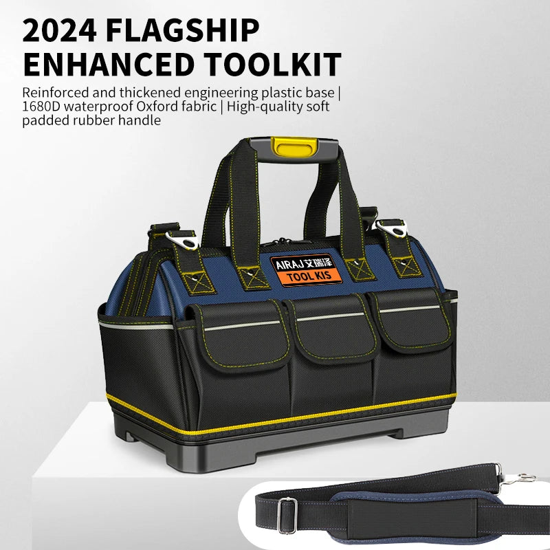 AIRAJ Multifunctional Tool Bags 1680D Oxford Cloth Electrician Bags Waterproof and Wear-Resistant High Capacity Storage Bags