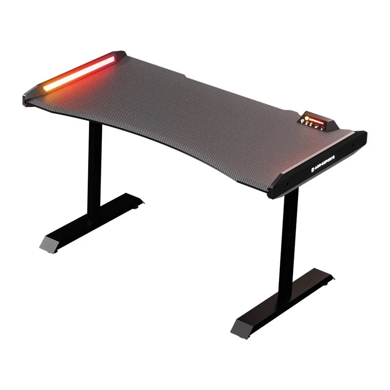 EM1400×700mm Model S3 High-End Home Gaming Desk, Steel Frame Electric Lifting Desk Equipped with RGB Lighting