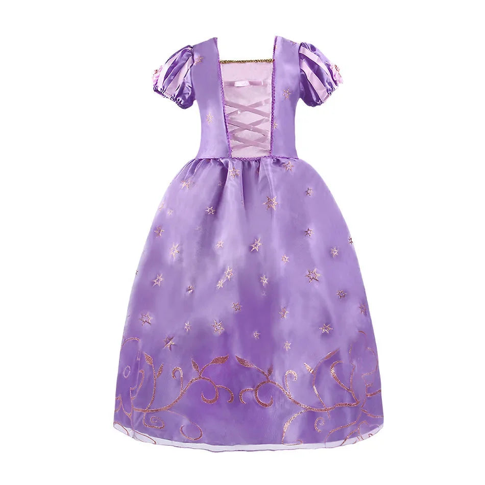Girls Princess Dress Kids Birthday Cosplay Cinderella Snow White Aurora Rapunzel Halloween Costume Children Party Dresses