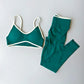 2pcs Sport Sets Women Gym Push Up Yoga Pants Hollow Back Gym Fitness Bras Workout High Waisted Leggings Seamless Tights Set Suit