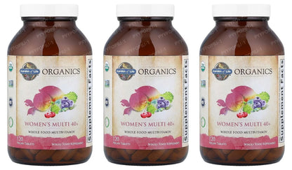 Garden of Life Multivitamin for Women 40 Plus Organics Womens Vitamins Hormone Breast Health Support Blend Vegan 120 Tablets