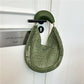 Boho Handwoven Straw Hobo Tote Bag Women Crescent Moon Shape Top Handle Basket Purse Summer Hollow Out Woven Handbag