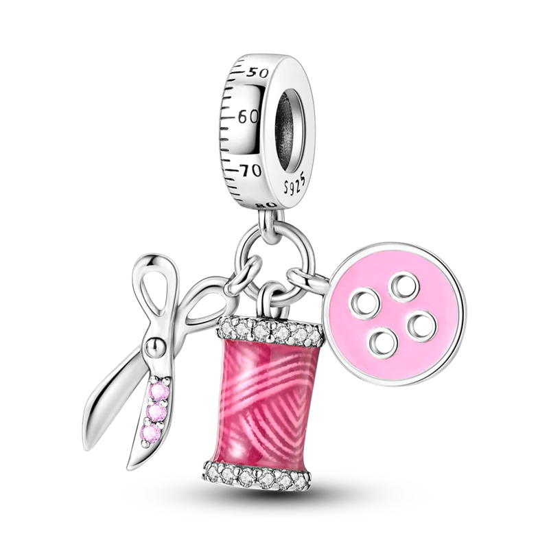 2026 Hot Sale Charms Bead 925 Sterling Sliver Pink Butterfly Luminous Firefly Dangle Fit Bangle Bracelet Necklace DIY Jewelry