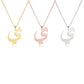EUEAVAN Arabic Letter Pendant Necklace for Women Men Stainless Steel Arab Initial Alphabet Necklaces Lucky Amulet Muslim Jewelry