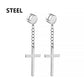 1Pair Fashion Cross Pendant Ear Clip Non Piercing Earrings Fake Earrings Gift for Men Women Jewelry