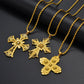 Anniyo Ethiopian Cross Pendant Necklaces for Women  Gold Color Habesha Eritrean African Ethnic Traditional Jewelry #346106