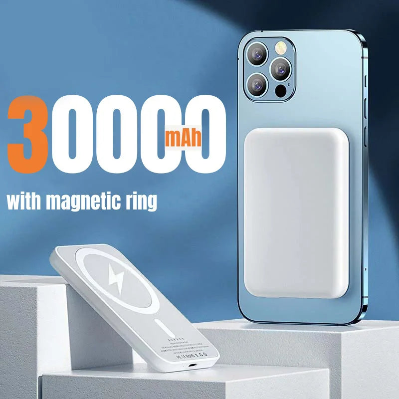 50000mah Wireless Magnetic Power Bank Pd 22.5w Portable Fast Charging External Spare Battery Pack For iphone Samsung Xiaomi