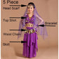 dance5 Piece Set Belly Dance Costumes Set Indian Dress Handmade Kids Belly Dance Costumes for Girls Bollywood Performance Cloth