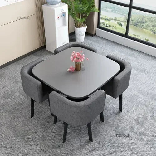 Nordic Round Dining Tables Set for Dining Room Furniture Kitchen Dining Table Set with 4 Chairs Home  Light Luxury Center Tables