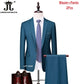 M-6XL 15 Colors ( Jacket+Vest+Pants ) Formal Business Office Men's Suits Groom Wedding Dress Party Dress Solid Color Suit
