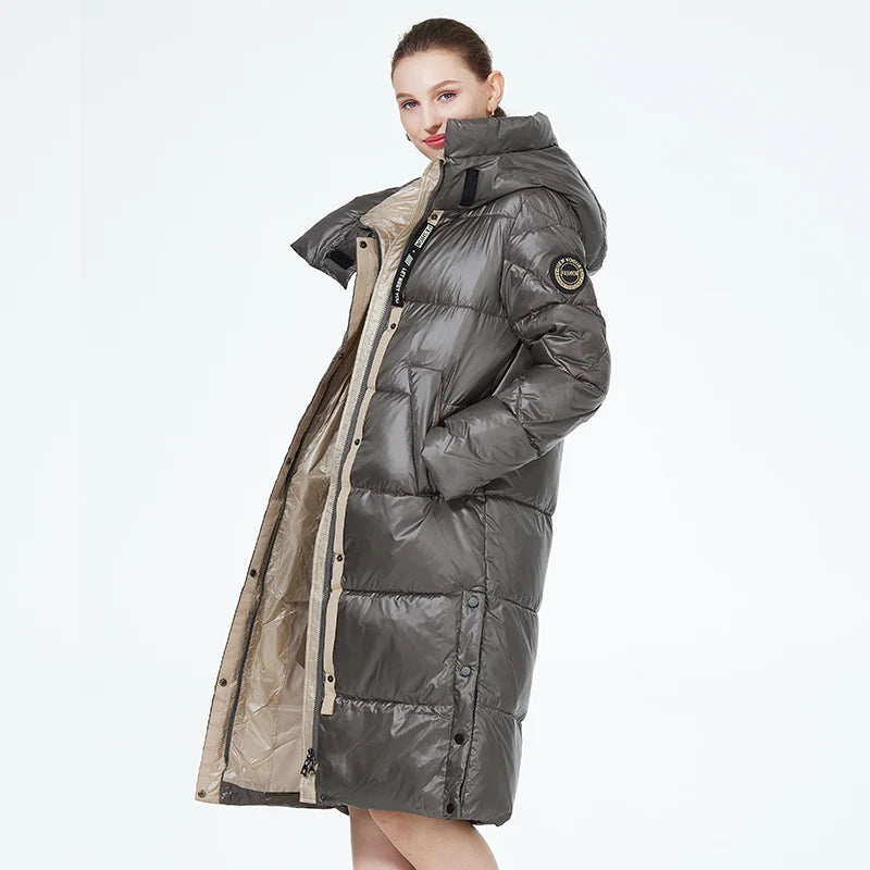 ICEbear 2023 Winter Fashionable Jacket Women's Hooded Warm Parkas Puffer Jackets Hight Quality Female Quilted Coat  GWD20155D