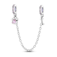 Silver Clasp 925 Sterling Silver CZ Pave Clip Charms Daisy Beads Stopper Safety Chain Fit Original Bangle Bracelet Jewelry Clips