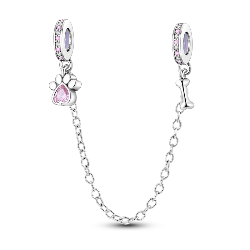 Silver Clasp 925 Sterling Silver CZ Pave Clip Charms Daisy Beads Stopper Safety Chain Fit Original Bangle Bracelet Jewelry Clips