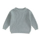 Suefunskry Newborn Baby Girl Boy Knitted Long Sleeve Autumn Winter Sweater Solid Loose Pullover Casual Tops Kids Clothes 0-5Y