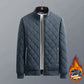 Autumn Winter Bomber Jacket Men Diamond Pattern Fleece Lined Casual Jacket Men Fashion Clothing 2026 Brand New Slim Fit Coat