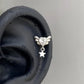 1pcs Quality Shiny Cross Zircon 316L Stainless Steel Ear Bone Nail Y2K Style Silver Color Earring for Women Cochlear Accessories