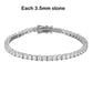 Smyoue 2-6.5mm Real Moissanite Tennis Bracelet for Women Christmas Gift Platinum Plated 100% 925 Sterling Silver Wedding Jewelry
