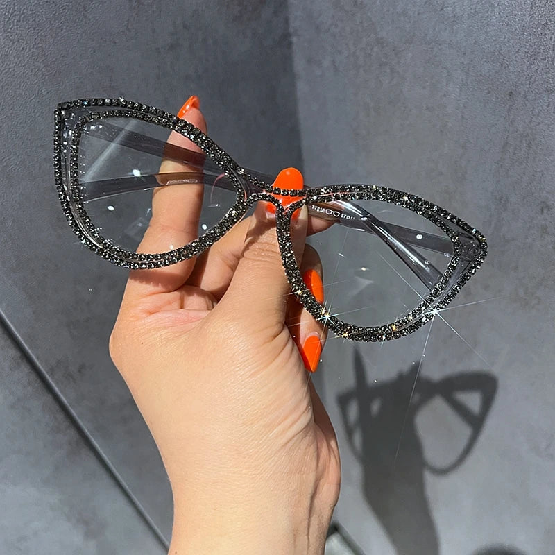 Sexy Cat Eye Anti Blue Light Glasses Women Luxury Designer Eyeglasses Frame Optical Computer Customize Reading pectacle