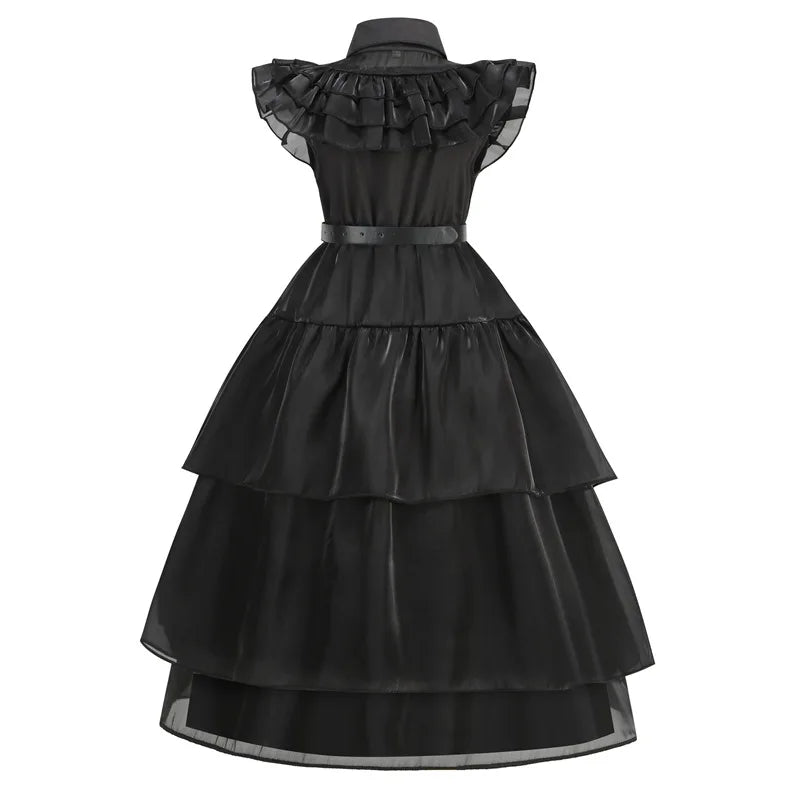 Girls Halloween Cosplay Costume Dress Movie Kids Gothic Dancing Vestidos Party Outfits Dress