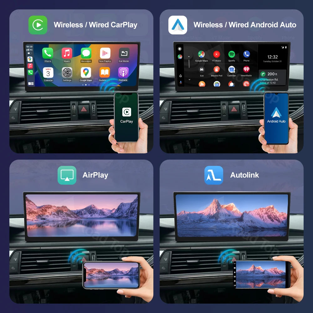 Road Top 12.3" Linux Screen For Audi A6 C6 A7 C7 2011-2018 with Wireless CarPlay Android Auto Airplay Car Radio Player