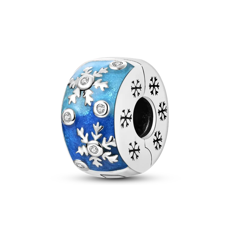 Silver Clasp 925 Sterling Silver CZ Pave Clip Charms Daisy Beads Stopper Safety Chain Fit Original Bangle Bracelet Jewelry Clips