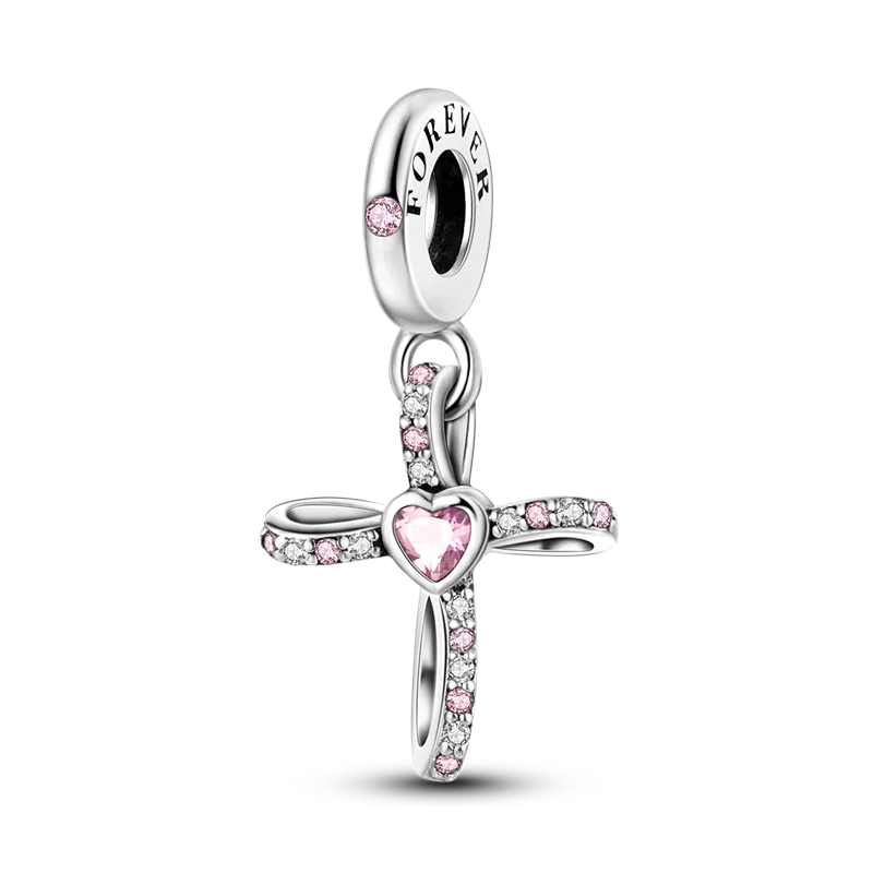 2026 Hot Sale Charms Bead 925 Sterling Sliver Pink Butterfly Luminous Firefly Dangle Fit Bangle Bracelet Necklace DIY Jewelry