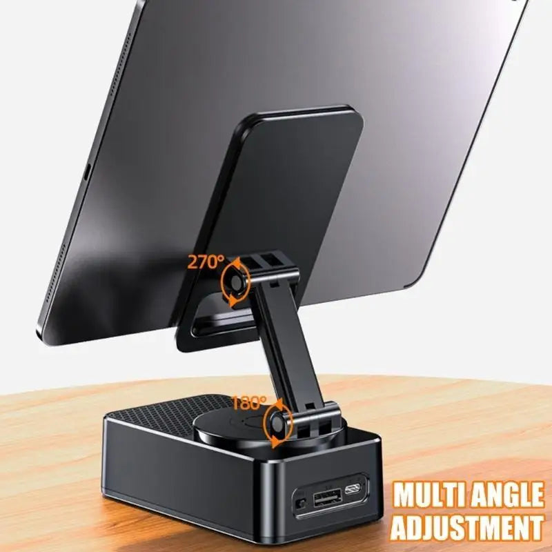 Universal Holder for Phone Tablet 360 Degree Rotating Phone Foldable Holder with Speaker and Power Banks Function X37A