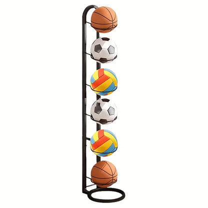 1PC Black Metal Sports Ball Organizer - for Balls, Multi-functional Storage Rack, Perfect Holiday Gift shelves