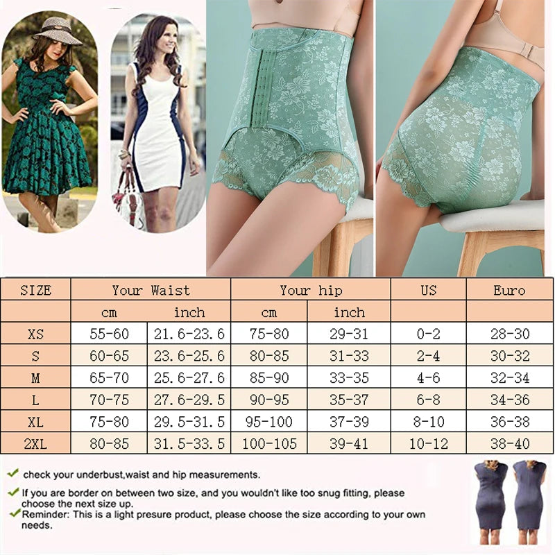Dimmkof Lace Body Shaper Panties Shapewear Underwear High Waist Tummy Control Body Shaper Underwear Panties Slimming Waist