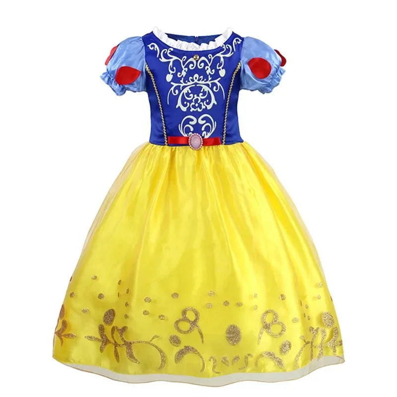 Girls Princess Dress Kids Birthday Cosplay Cinderella Snow White Aurora Rapunzel Halloween Costume Children Party Dresses