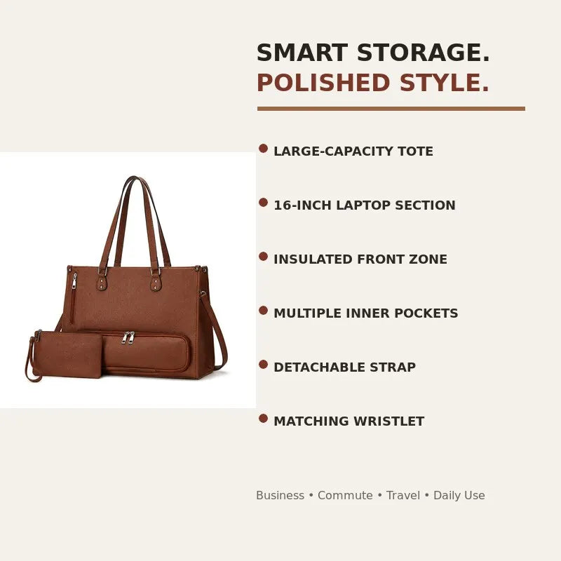 Women’s Tote Bag 2025 New, Large Capacity Handbag, Multi-Functional Laptop Work Shoulder Bag and Briefcase