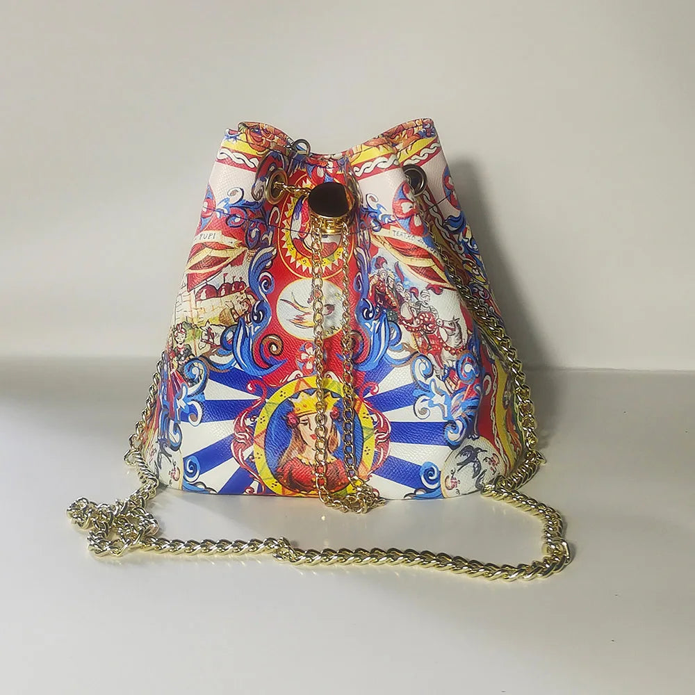Bucket bag 2024 new casual large-capacity crossbody bag luxury chain shoulder bag women's bag