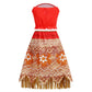 Disney Moana Dress for Kids Girls Princess Vaiana Cosplay Carnival Children Birthday Party Headwear Necklace Pet Pig Chicken Set