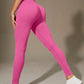 Women's High Waisted Ribbed Yoga Pants - Solid Color Stretchy Tummy Control Workout Leggings for Fitness Gym Lounge & Daily Wear