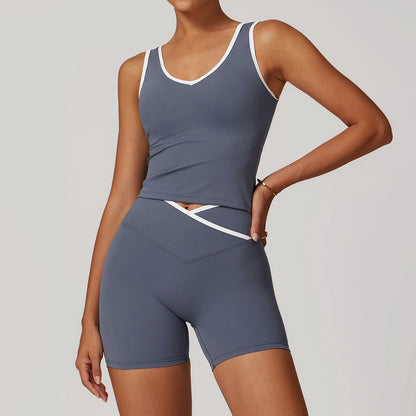 Yoga Set 2 Pieces Workout Outfits Fitness Sportswear Gym Tracksuit High Waist Leggings Sports Bra Athletic Wear Women Clothes